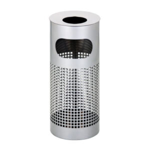 Stainless Steel Standing Ashtray Litter Bin Square Punch