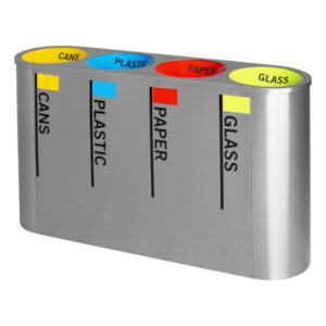 4-Division Jumbo Round Recycle Bin Stainless