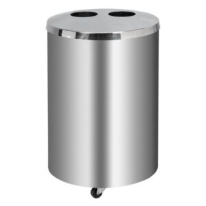 Recycling Bin 2-Division Stainless Steel Recycle Bin With Internal 2 Way Plastic Liners